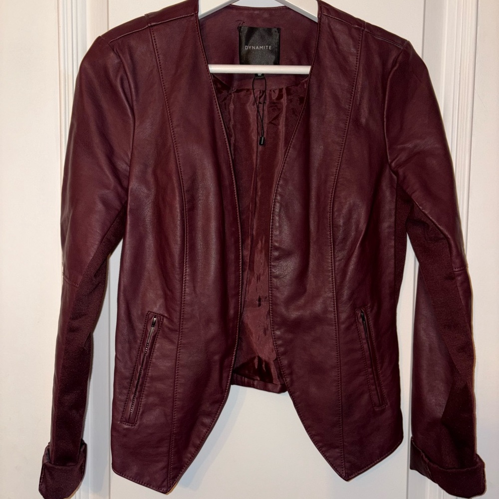Dynamite Women's Deep Burgundy Leather Jacket